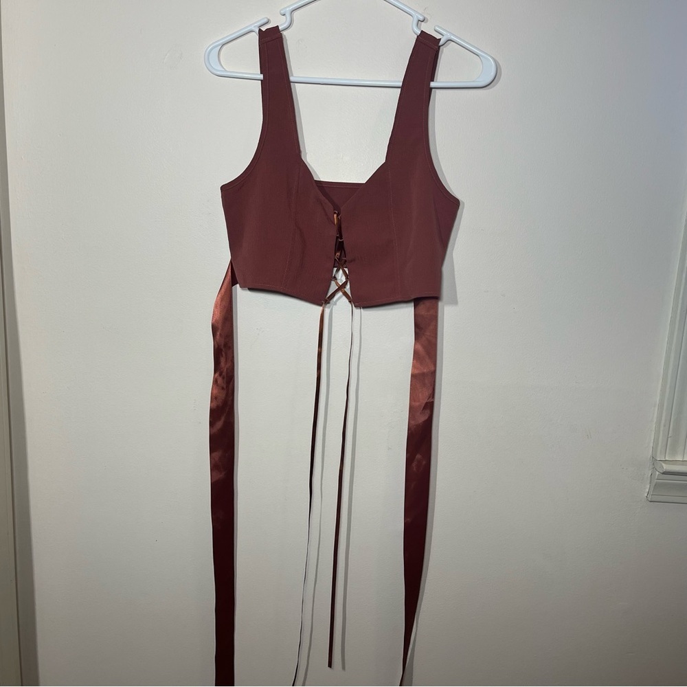 Ronwe women’s small Lace-Up tie Top
